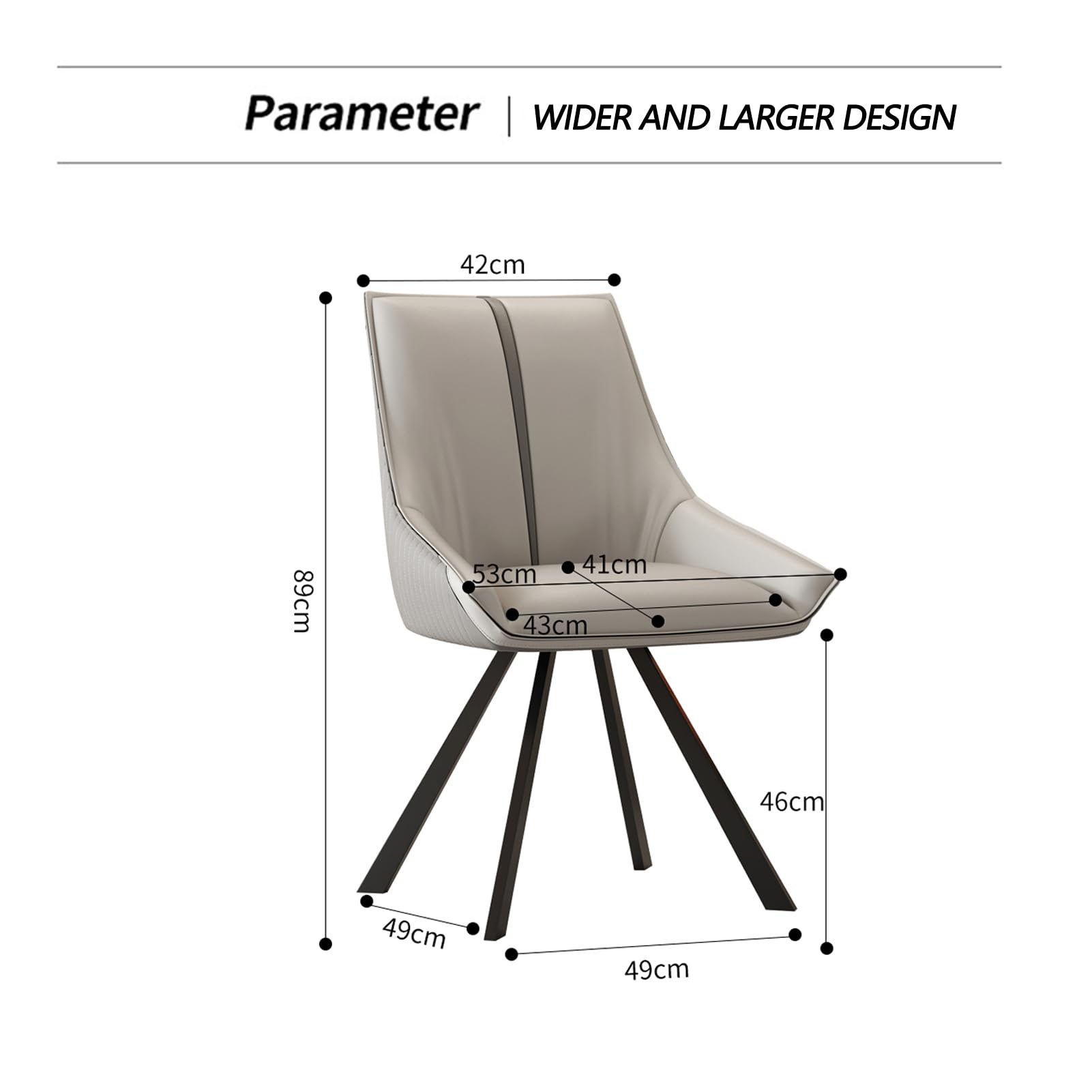 Set da 4 pezzi Moderne Drehstühle - Hochlehne Esszimmerstühle aus Kunster Wellenform Rückenlehne Kratzfest Metallrahmen ideale per Küche & Esszimmer.