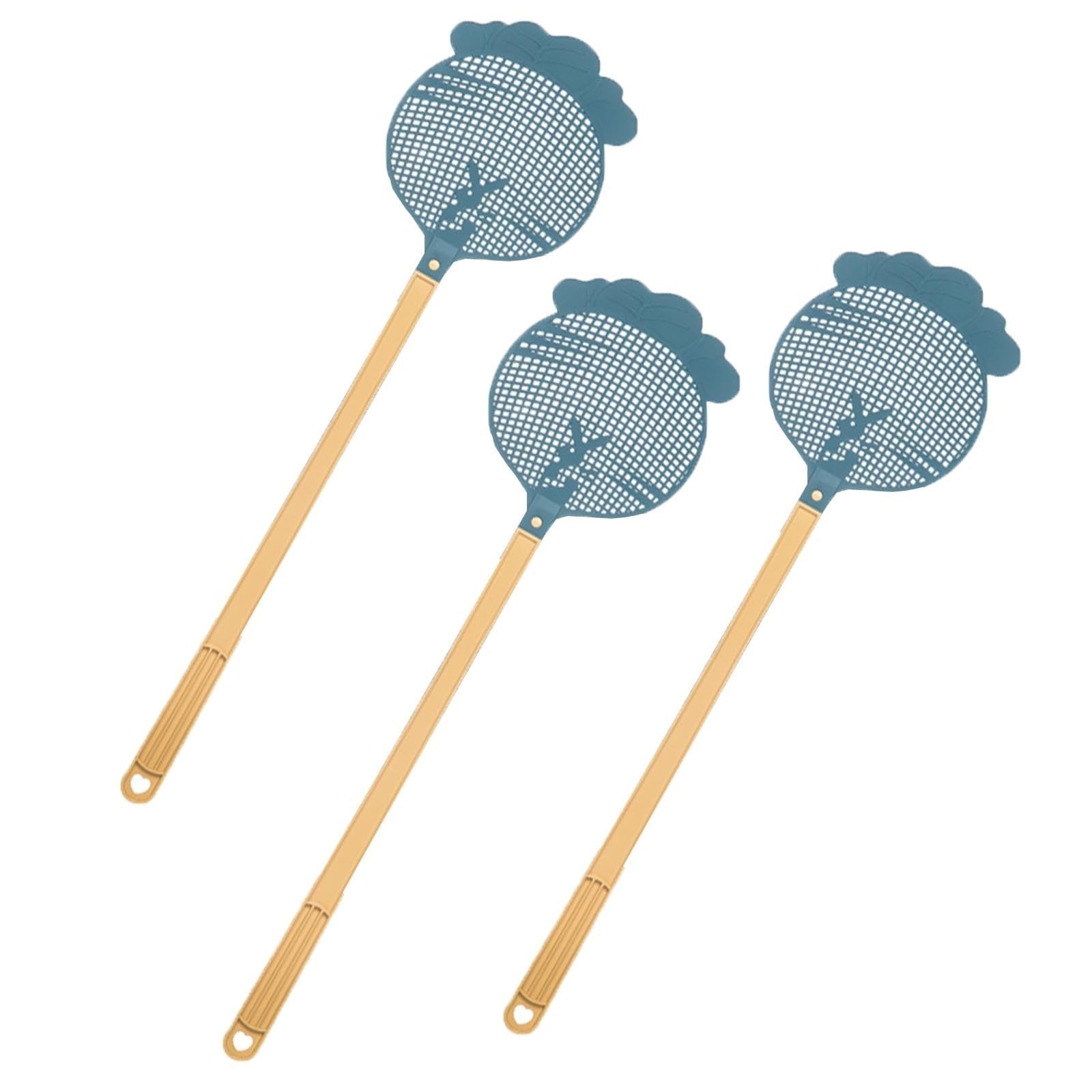 SXTYYH Fly Swatter for Indoors, Plastic Bug Swatter, Lightweight Flyswatter, Thickened Flyswatter with Hangable Design Effective Against Manual Fly Killer for Home(Blue,Radish)