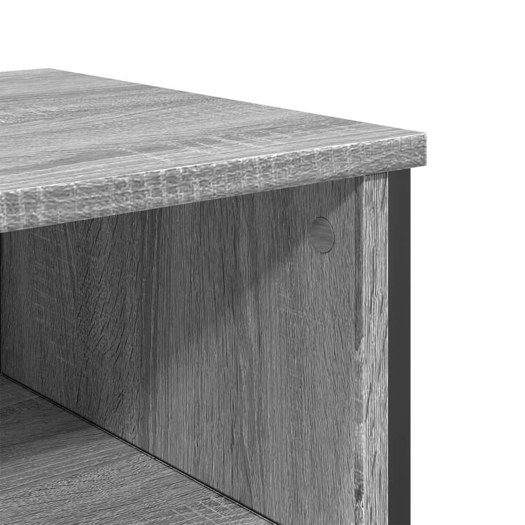 Mesa consola Sonoma gris 100 x 35 x 74,5 cm – Mesa auxiliar de madera con asas de metal y espacio de almacenamiento, mesa clásica para salón y pasillo