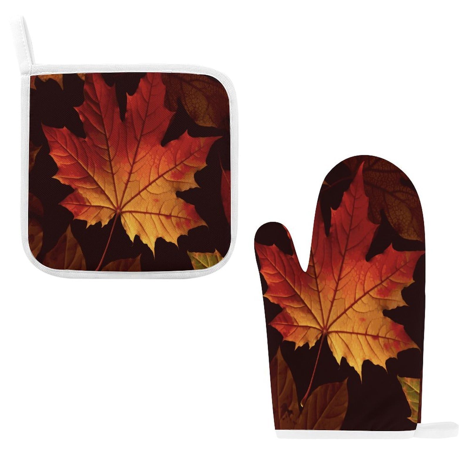 Fodpand Style Fall Autumn Leaves Oven Mitts And Pot Holders Sets