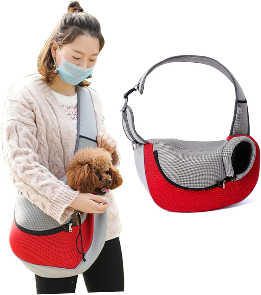 Levemolo Breathable Mesh Pet Carrier Sling Bag for Dogs Pet Outing Bag Adjustable Straps for Puppy