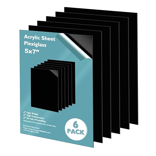 Miniatura 46 de Egofine Hojas de plexiglás de acrílico, paquete de 12 unidades de 8 x 10 pulgadas, 0.04 pulgadas de grosor, plástico transparente fundido