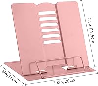 Vista 2 de MSDADA Soporte de escritorio para lectura, soporte ajustable para libros de cocina, soporte de lectura de metal para libros de texto, recetas