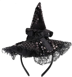 BinaryABC Halloween Witch Hat Headband for Halloween Costume Dress up Party Supplies (Black) - Buy now