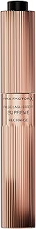 Max Factor False Lash Effect Supreme Recharge Mascara - Black, Instant 7x Volume, Healthier-Looking Lashes, Keratin-Rich Formula, Refillable Mascara
