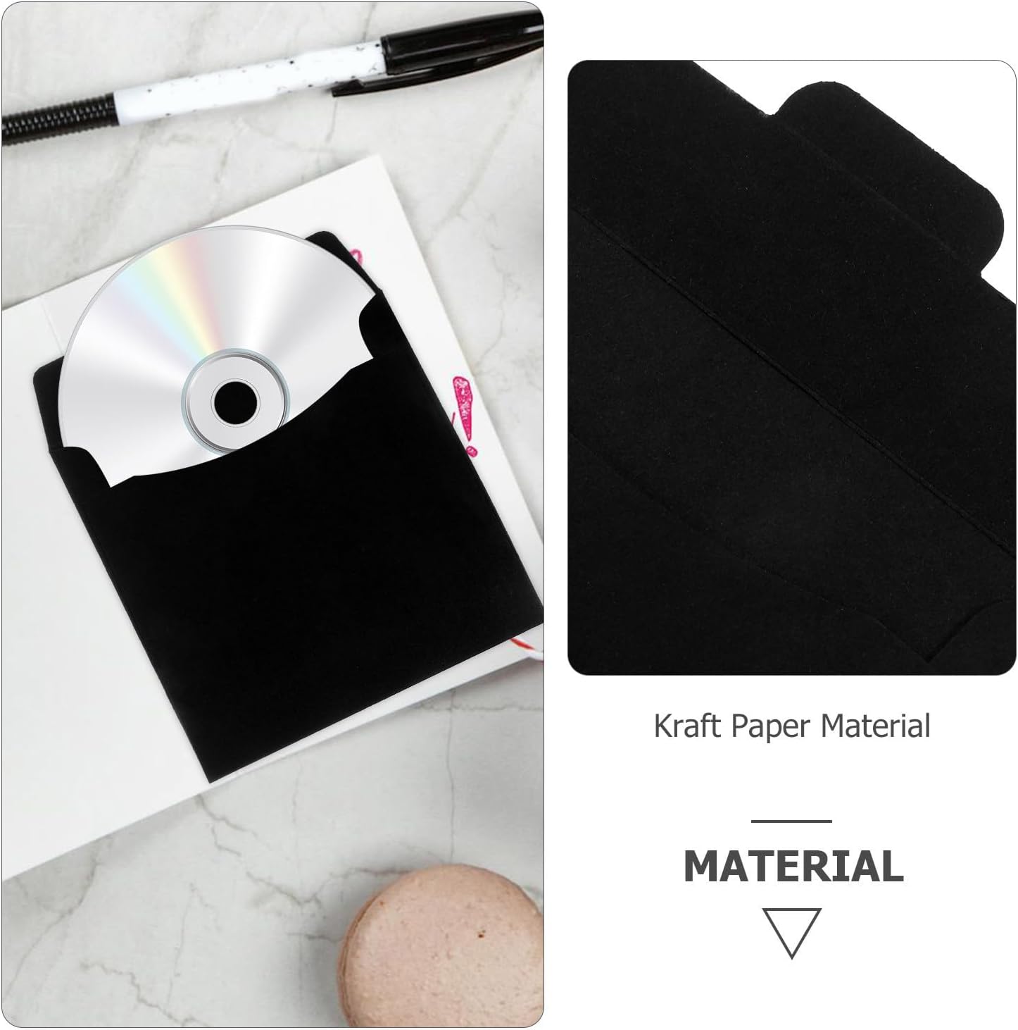 CD Versatile Use Sleeves 20pcs Paper for Media Storage Envelopes DVD with Sturdy Paper Material, for Organizing Discs at Home or Office