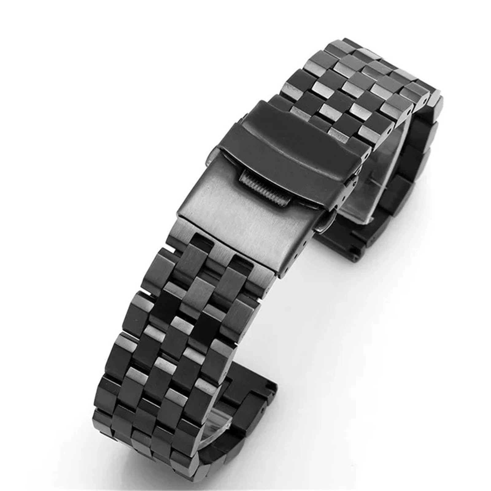 Correa de reloj de acero inoxidable, pulsera metálica fácil de ajustar, apta for hombres y mujeres.