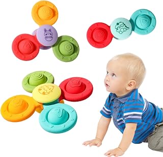 Brinquedo giratório com ventosa | Piões Brinquedo Infantil | Cadeira de jantar brinca brinquedo giratório com ventosa rotativa para quebra-cabeça educação precoce, 0-3 anos de idade Iytefeki