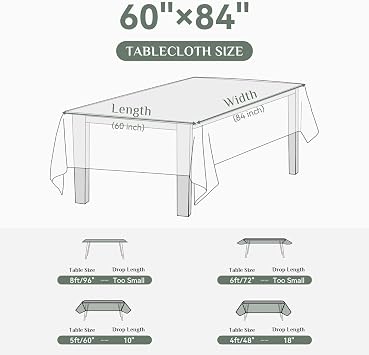 Softalker Rectangle Tablecloth Spring, Waterproof & Stain Resistant Table Cloths Wrinkle Free Fabric Washable Polyester Table Cover for Spring/Party/Outdoor/Wedding - 60 x 84 inch, Sage Green