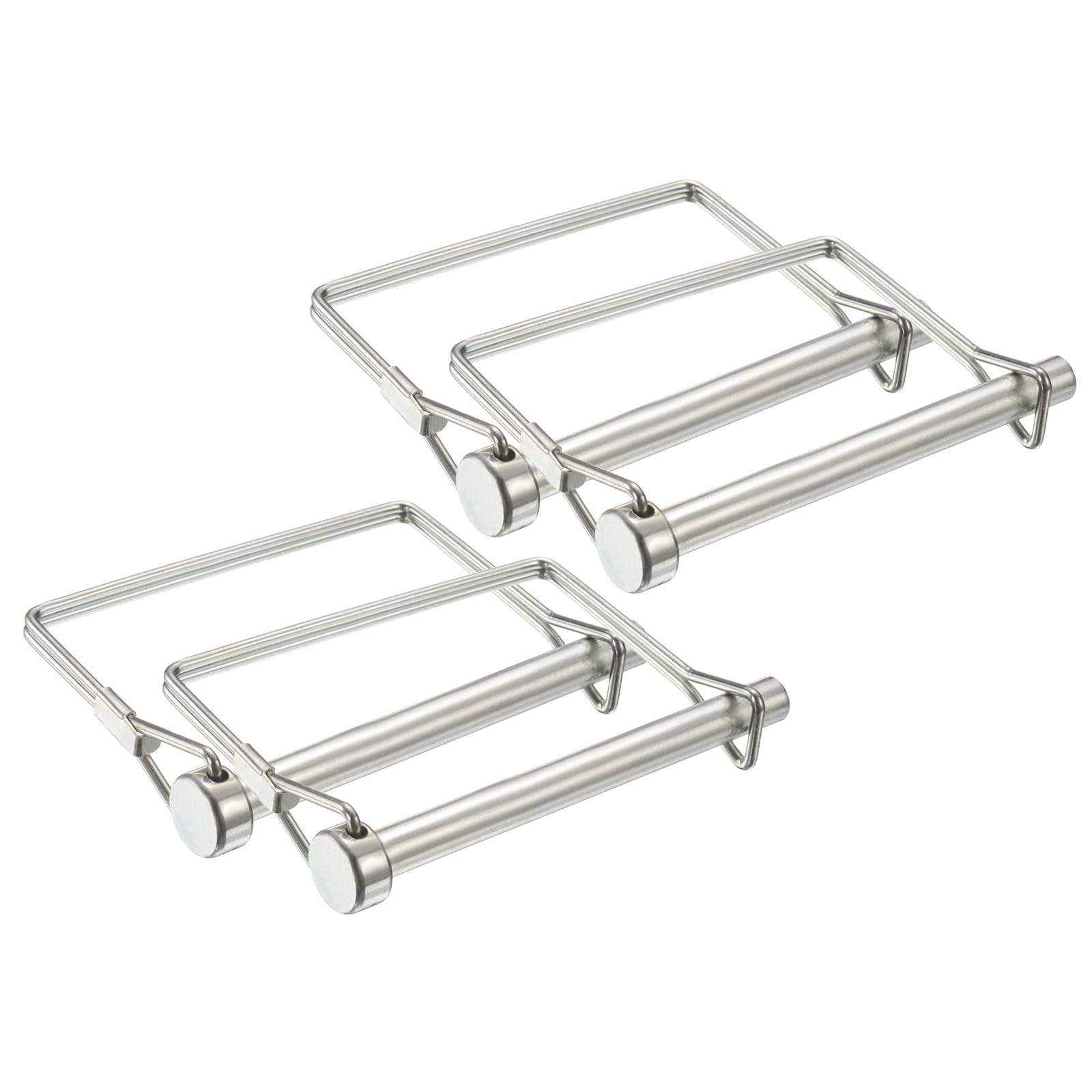 PATIKIL 4 Pcs Trailer Coupler Pins, 5/16" x 3.4" (8mm x 85mm) Safety Wire Lock Hitch Pin Arch Shaft Spring Locking Clip Square with Loop for Farm Trailers Lawn Garden Wagons