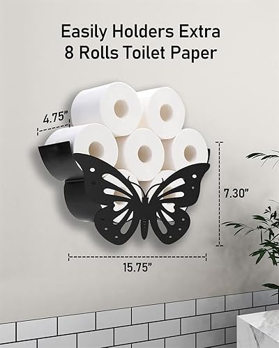Miniatura 3 de Gojoamoy Bulldog Soporte de almacenamiento de papel higiénico, decoración de animales de metal, decoración de baño, organizador independiente para