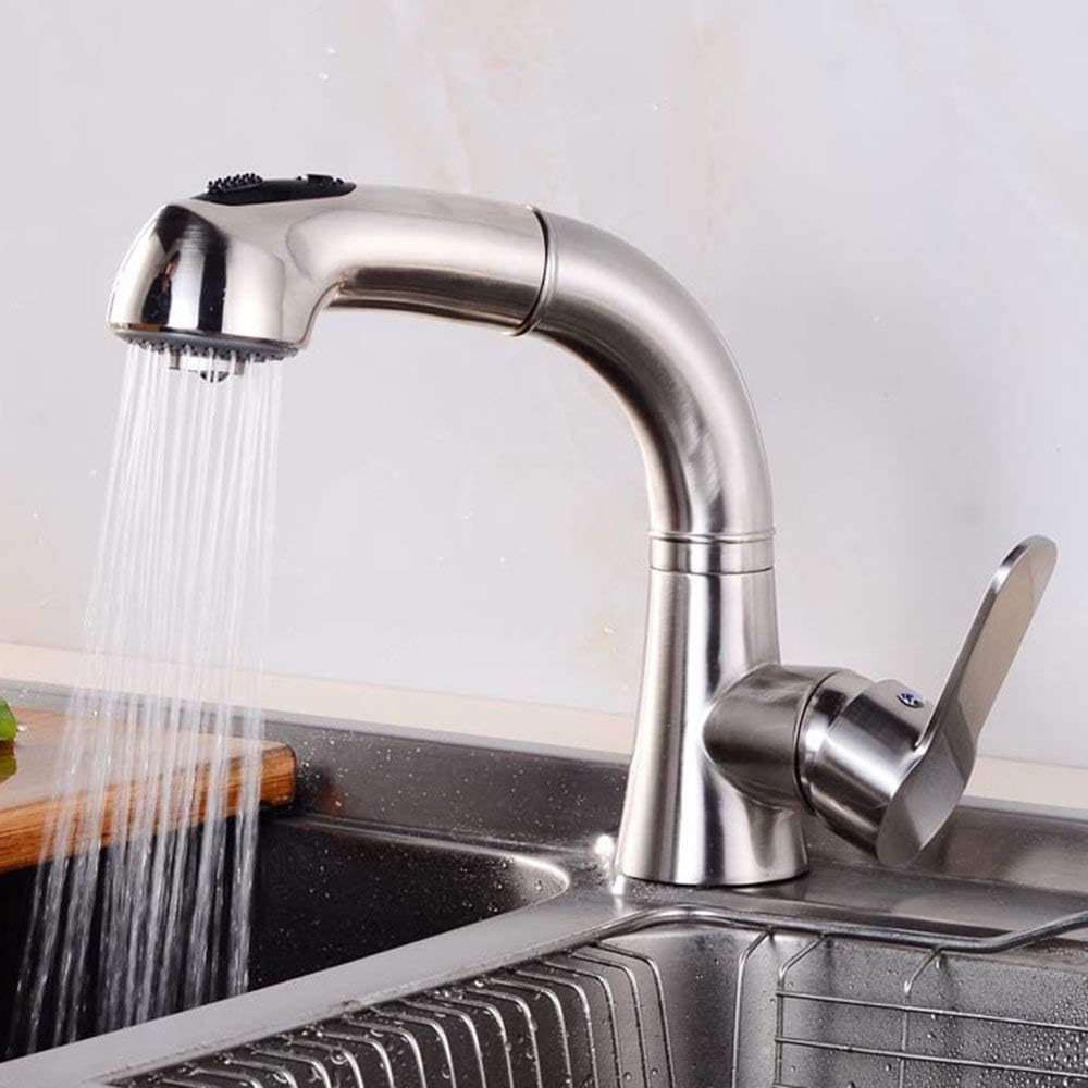 伸縮式キッチンミキサーシンク蛇口 引き出し式デュアルスパウト