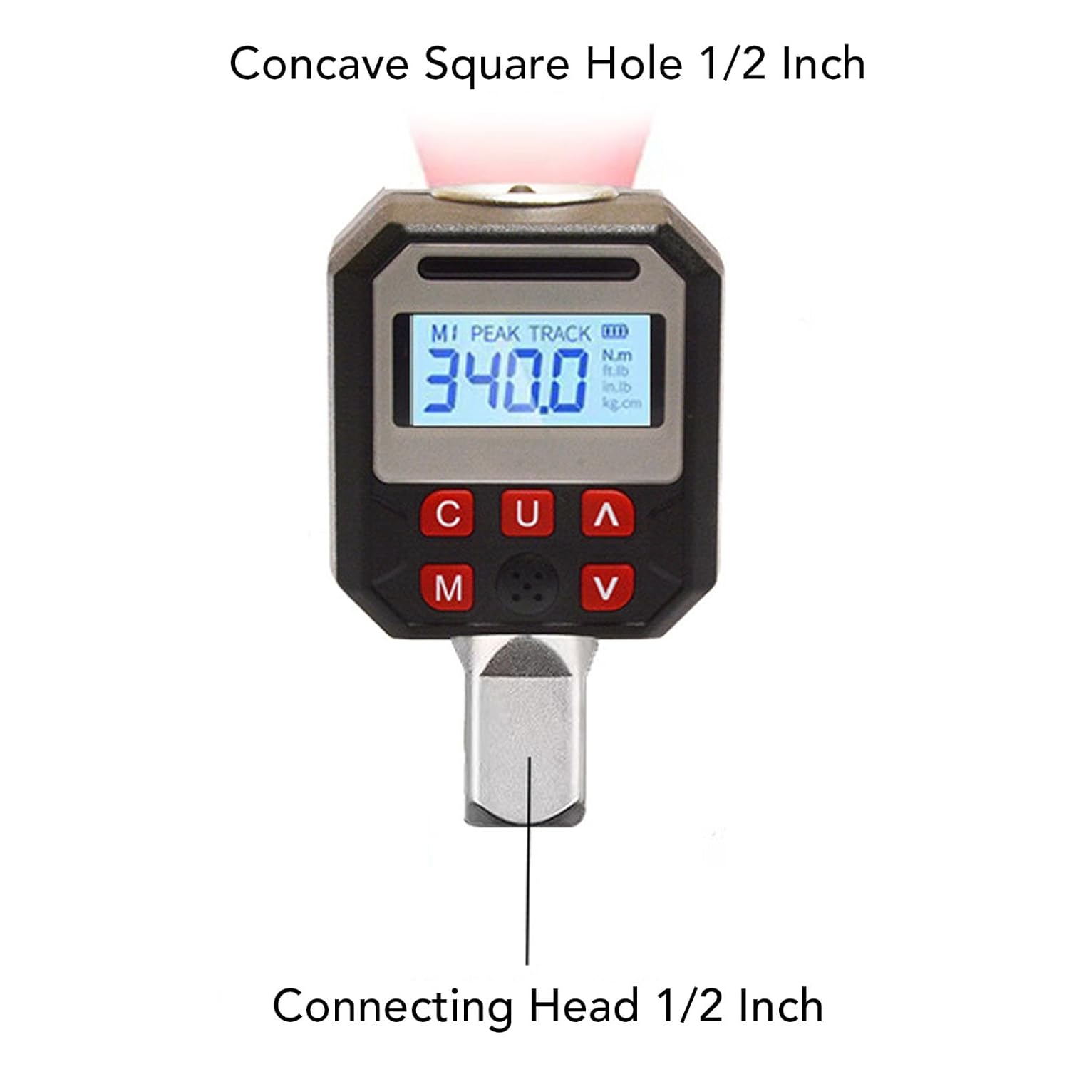 Fafeicy 1/2 Inch Digital Torque Meter with Sound Light Alert 9 Preset Sets 500 Data Memory 2% Accuracy 17-340N.m for Automotive and Industrial Use