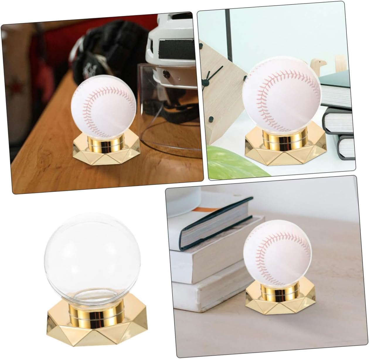KICHOUSE Collectibles Showcase Baseball Storage Box with Plated Base Elegant Display for Your Sports Memorabilia