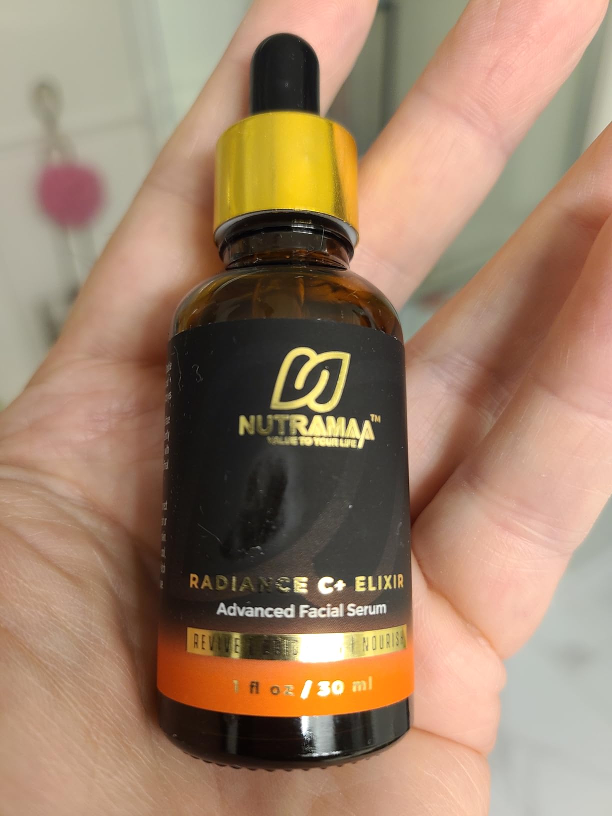 NUTRAMAA Radiance C+ Elixir 20% Vitamin C Face Serum with Hyaluronic Acid & Peptides, Ferulic Acid + Vitamin E β Brightening, Hydrating, Anti Aging & Antioxidant Facial Serum β Vegan Fragrance Free, 1 fl oz