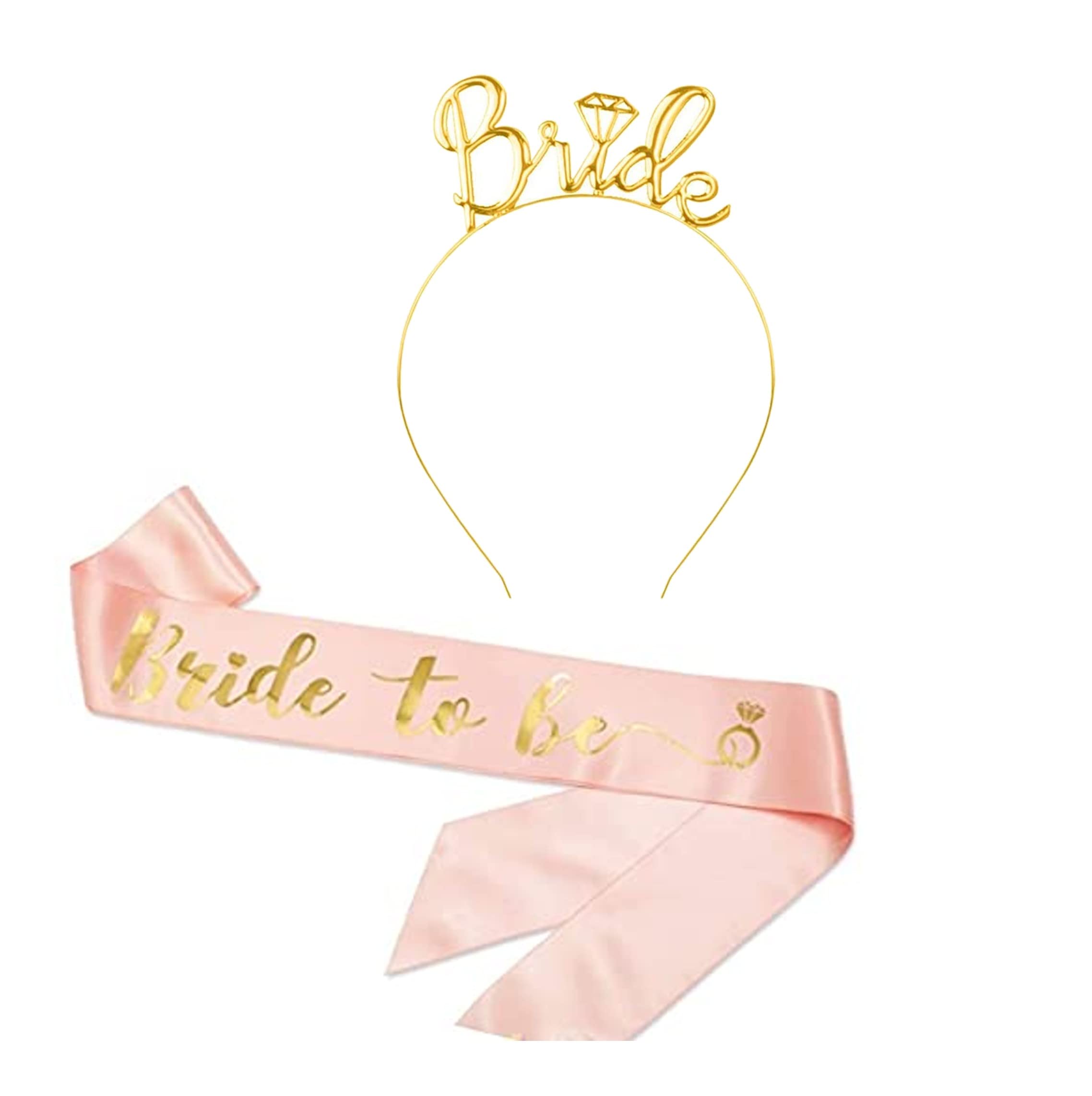 GRAND SHOP Premium Bride to Be Sash with Glossy Headband (Golden - Rose Gold) (B084MKPK7V) Amazon Price History, Amazon Price Tracker