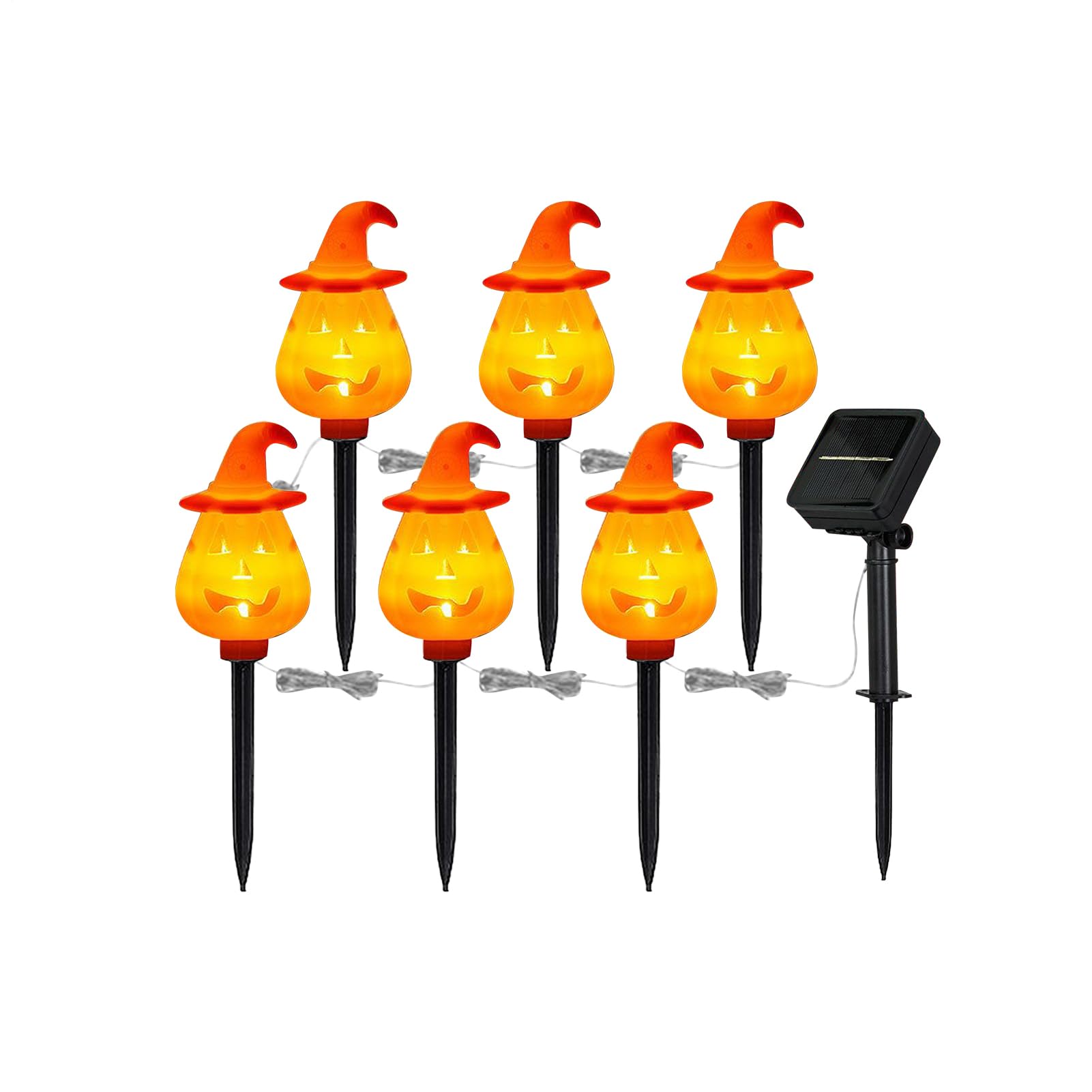Lumières de chemin citrouille Halloween orange lampe solaire jardin à planter patio