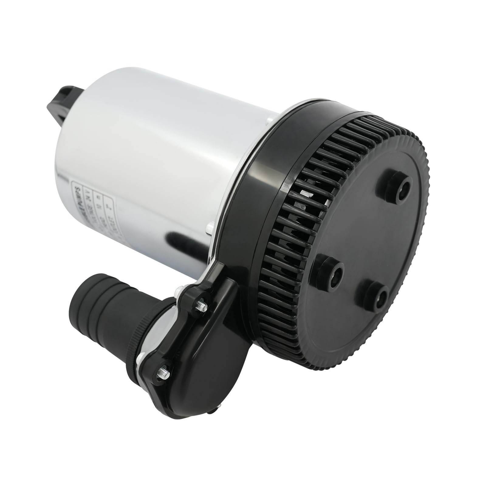 Bomba sumergible de acero inoxidable de 24 V y 200 W, con salida de 2 pulgadas y 3 adaptadores de manguera, altura de extracción: 10 m, 100 L/min