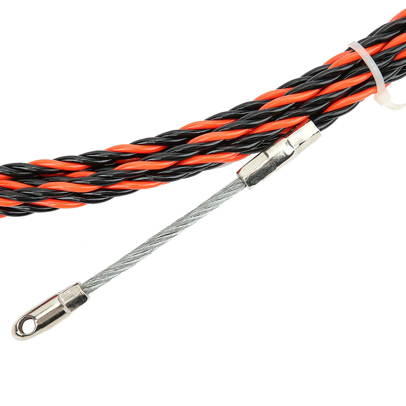 Enhebrador de cables eléctricos Dispositivo de enhebrado de electricista con 2 sujetadores de cables Líder flexible Terminales intercambiables Alta resistencia a la tracción para (25M (including two