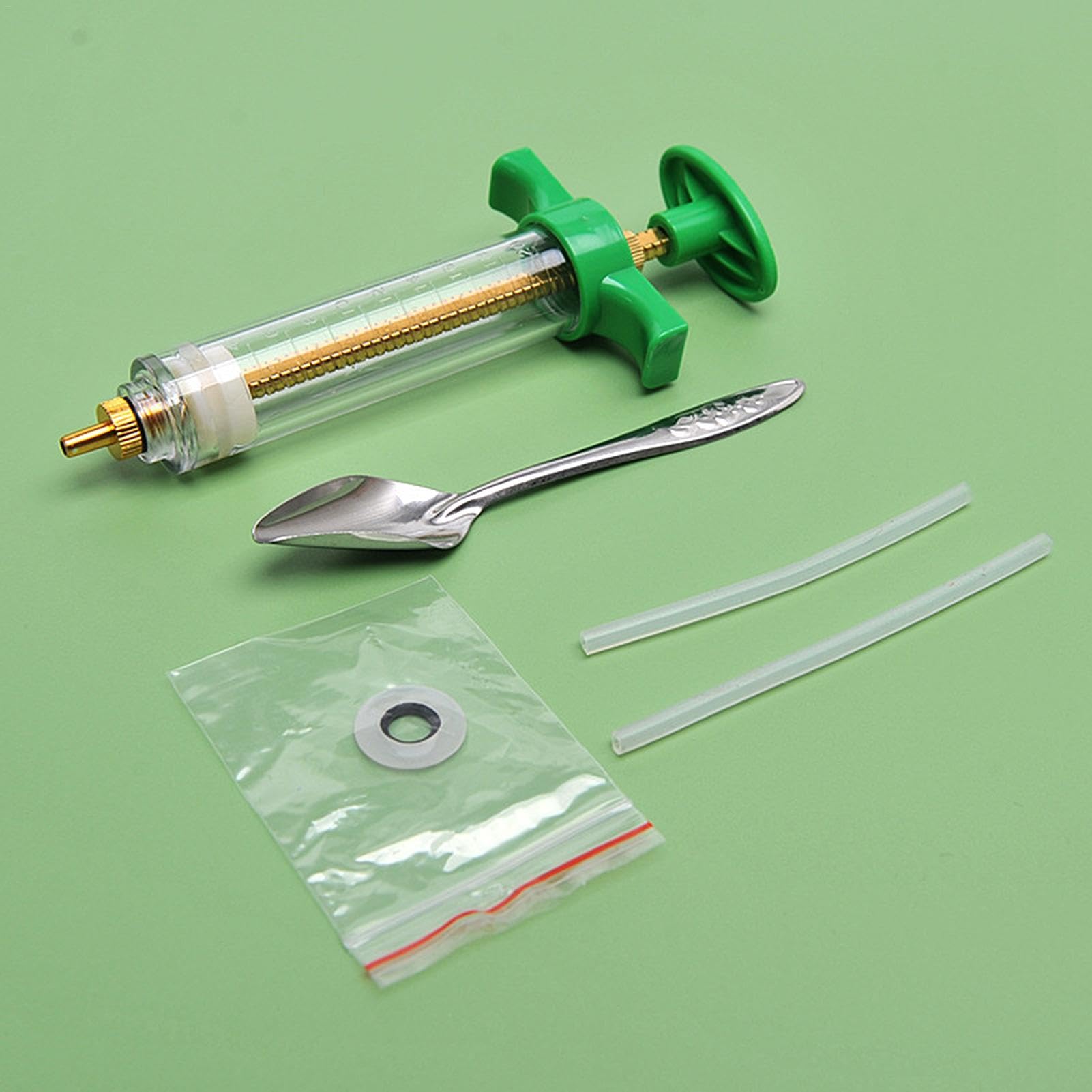 Seringue pour aliments pour jeunes oiseaux avec tuyau souple et cuillère, kit d'injecteur d'alimentation à la main facile à nettoyer pour oiseaux malades, lait, liquide