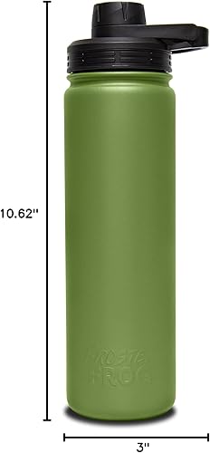 Miniatura 3 de Frosted Frog Botella de agua deportiva 22oz tapa con boquilla a prueba de fugas, acero inoxidable con aislamiento al vacío, doble pared, taza