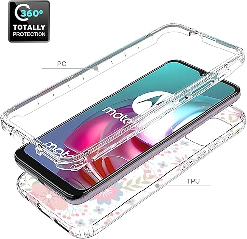 Miniatura 10 de Funda para Moto G30Moto G10, XT2129-1 XT2127-1 con protector de pantalla de vidrio templado, funda protectora de TPU transparente de cuerpo completo