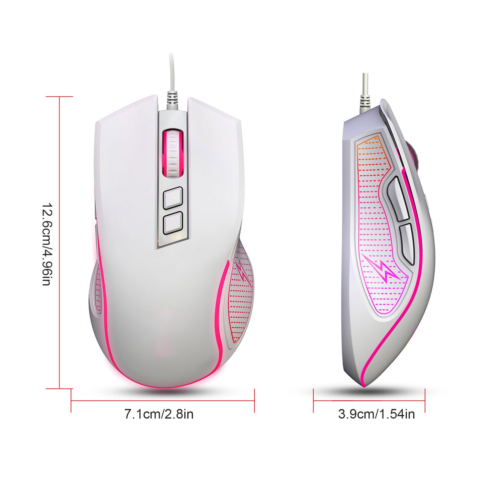 GOWENIC Tastiera da gioco RGB e mouse Combo con tappetino per mouse, design ergonomico con retroilluminazione personalizzabile, interruttori meccanici, tastiera da gioco, mouse cablato con tappetino