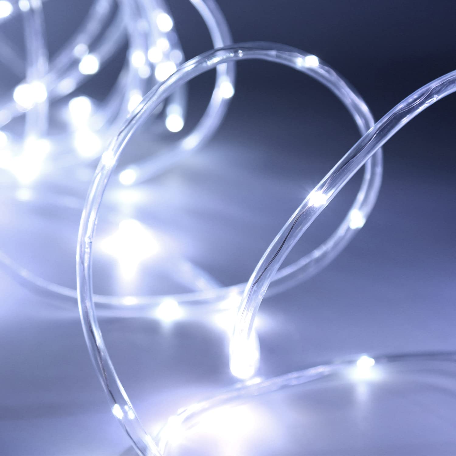 Manguera de luz LED de 20 m, 200 LED, resistente al agua, con mando a distancia y temporizador, para exteriores, balcón, terraza, boda, fiesta, luz blanca fría