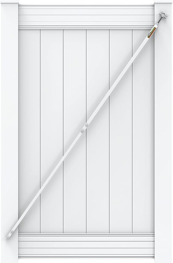 True Latch 6' Telescopic Gate Brace White Vinyl Privacy