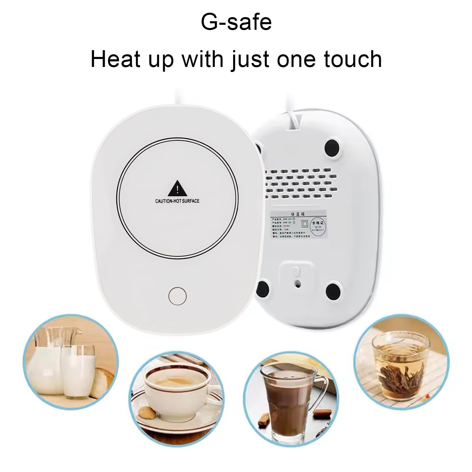 TMRBBesty Scaldatazza per Riscaldare caffè,Scaldatazze da caffè,Scalda Tazza USB,Porta 1 Asciugamano Piccolo,Temperatura costante Intelligente,16W Bianco