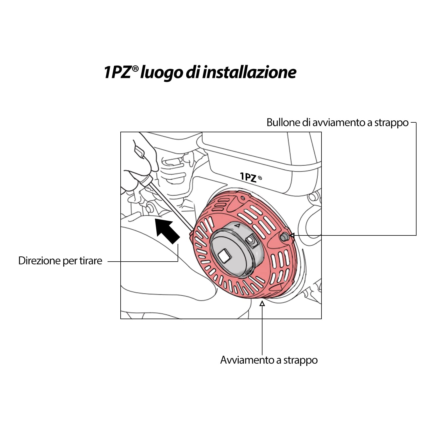 1PZ WL1-G02 Avviamento a Strappo Sostitutivo per Honda GX120 GX140 GX160 4hp 5.5hp 6.5hp Generatore Motore Parte del Tosaerba