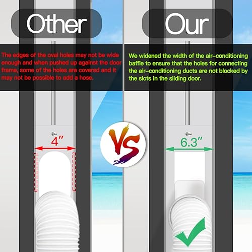 Miniatura 4 de gulrear Kit de ventilación de puerta corrediza de aire acondicionado portátil, placa universal de sellado de puerta corredera de balcón para aire