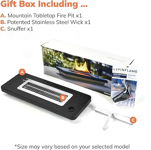 Miniatura 9 de LOVINFLAME Chimenea de mesa de montaña para interiores y exteriores, chimenea de mesa resistente al viento para decoración de balcón y patio,