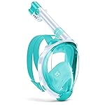 W WSTOO Kids Full Face Snorkel Masks,Suitable for Beginners Dry Top Snorkeling Gear,Can Your Mouth or Nose to Breathe,180 Degrees Panoramic View,Anti-Fog Anti-Leak,Summer Travel and Vacationing Gifts