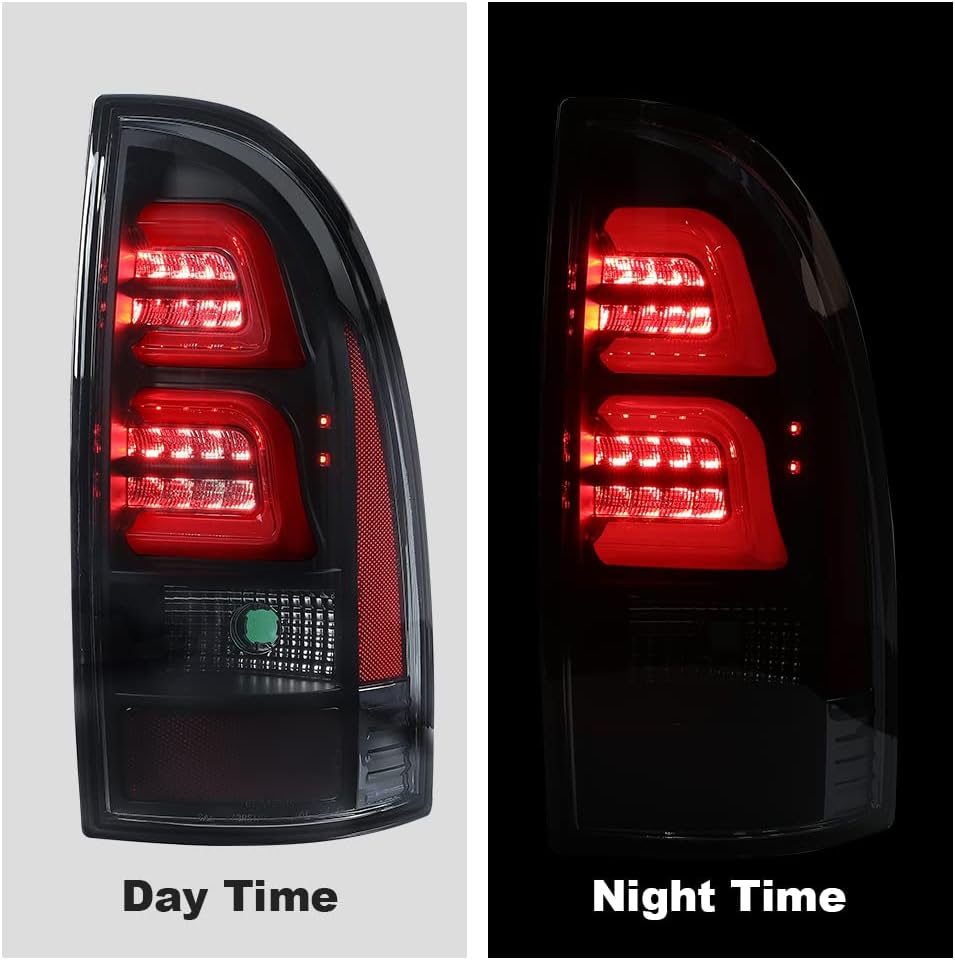 G-PLUS Pair LED Tail Lights Assembly Rear Brake Lamp Fit Toyota Tacoma 2005-2015 Left & Right 8155004150, 8156004150, 8156104150, 8155104150 Smoky Lens Black Housing Luces Traseras