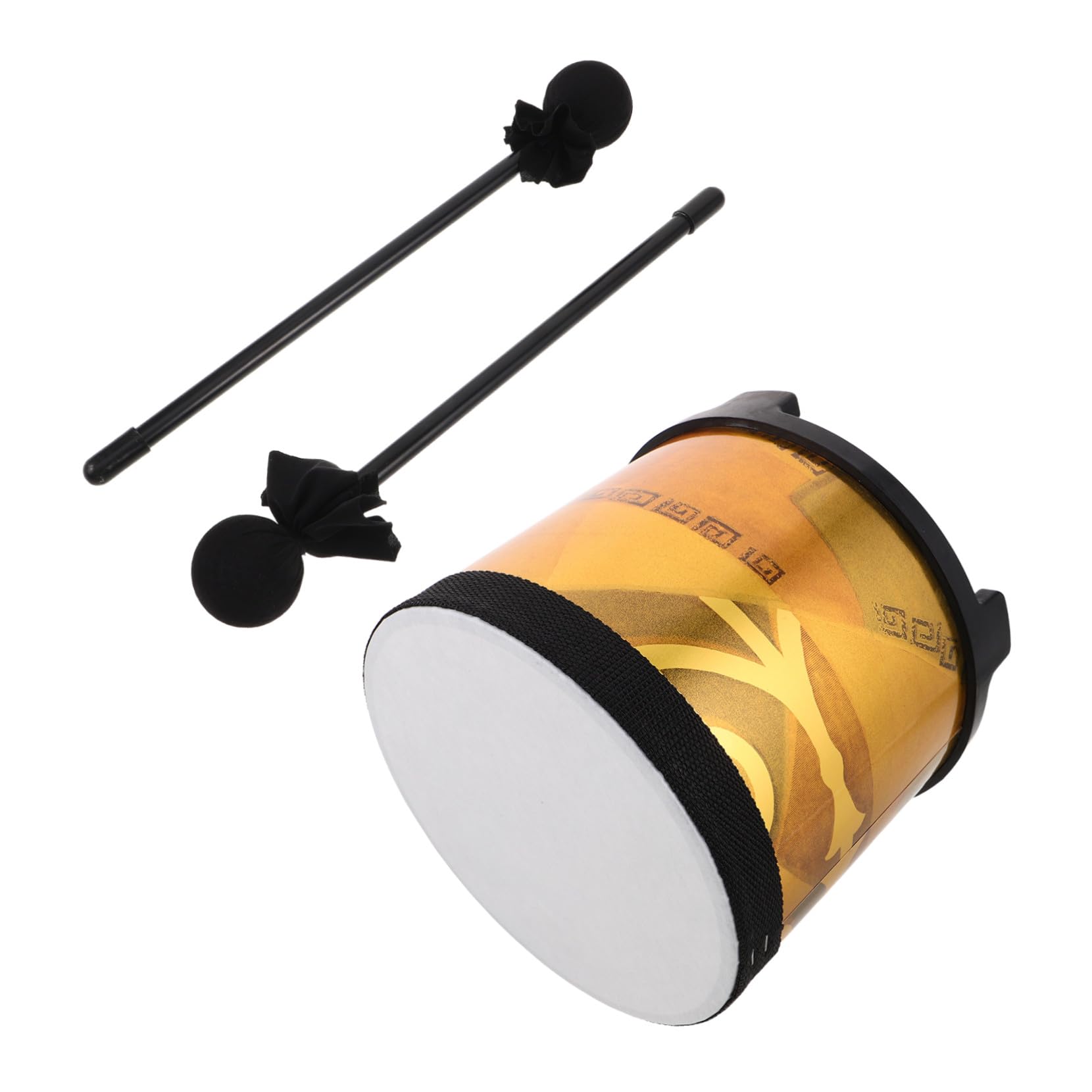 Tambores Infantiles de Piso Dhd8-1 1 Set Abs, PU y Tela Dorado | Mazo Incluido, Juego Ligero y Fácil de Transportar, para Aprendizaje Musical Temprano y Desarrollo del Ritmo