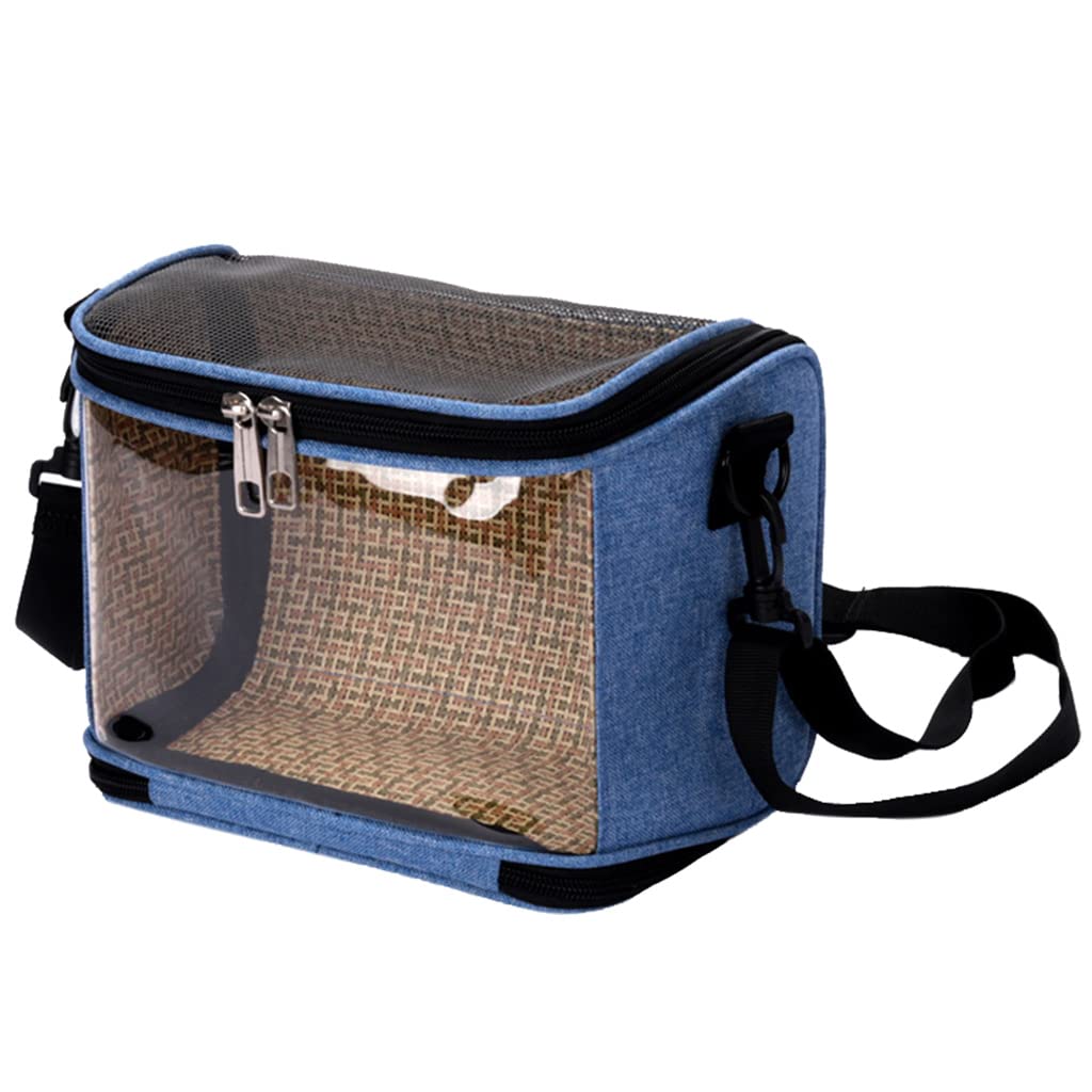 JzcsdkSIL Bird for Carrier Small Pet Animals Travel Cage Portable Pet Parrot for Case with Top Large Front Window, Blue