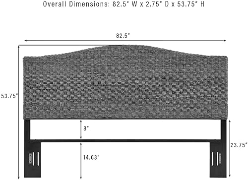 Crosley Furniture Serena Handwoven Natural Fiber Rattan Bed Headboard, Banana Leaf, King - Image 3