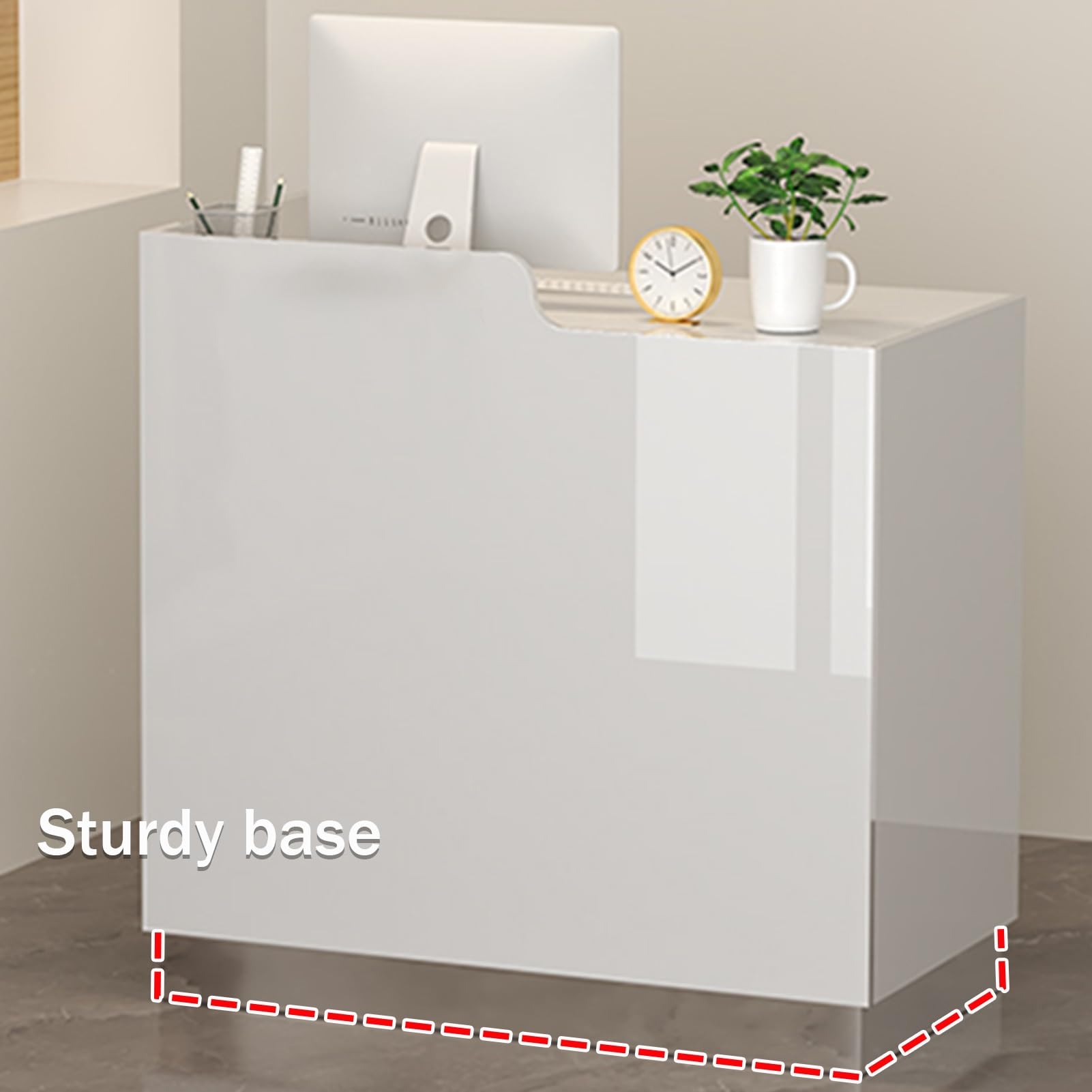 Genérico Mostrador de recepción Elegante con cajones con Cerradura, mostrador Frontal Compacto de 70 cm/27,5 Pulgadas para Tiendas de Ropa, Salones de Belleza, vestíbulo