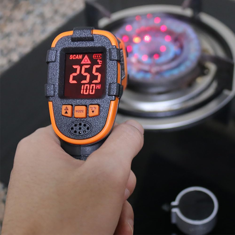 -50 ~ 590 ℃ Gun À Température Numérique, Thermomètre Infrarouge Pistolet Laser IR TEMT GAUGE, Support De Positionnement De 13 Points, Émissivité Réglable, Pour La Climatisation, Cuisine De Cuisine