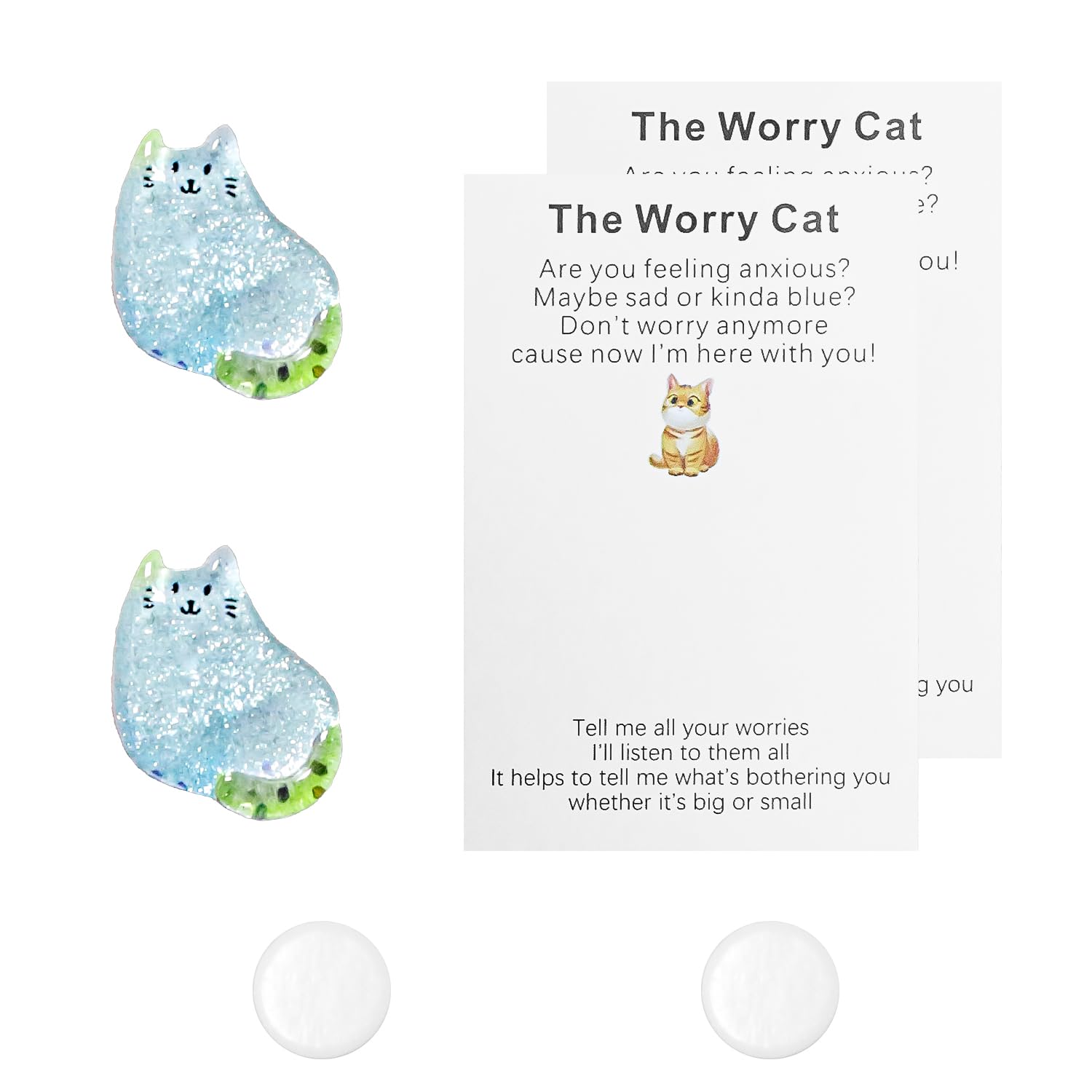 Tabanzhe Little Pocket Hug-2PCS Mini Cute Cat Hug Gift Encouraging Pocket Hug Decoration Sending a Hug Gift Token Keepsake Ornament Give Cat Hugs to Family Friends Birthday Wedding Party(Blue)