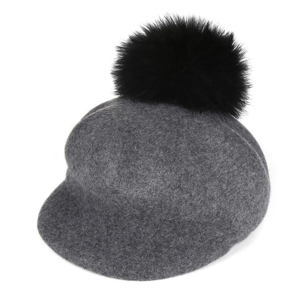 Sombrero De Punto Gorro De Invierno con Gorro Octogonal De Lana para Mujer con Gorra De Visera
