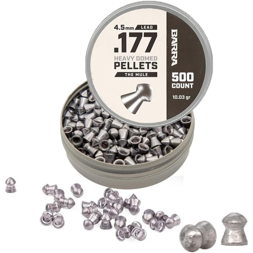 Sponsored Ad - Barra Mule Heavy Domed .177 Cal 4.5mm Pellets, Lead Ammo for Pellet Rifles, Guns and Pistols, 10.03 Grain, 500 Pellets