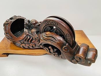 Amazon.co.jp: 墨壺 雲龍 坪清 工芸品 彫刻 大工道具 墨壷 墨坪