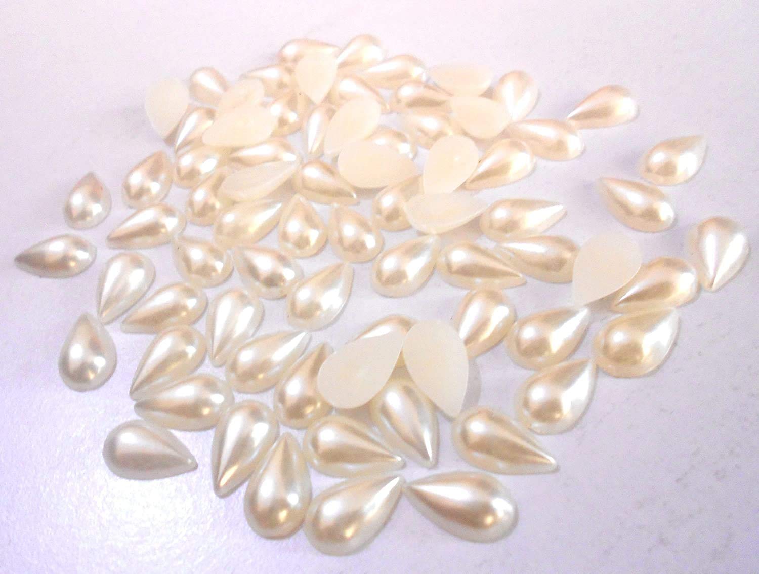 Ale-Van Art Half Beads Pastable Pearl Drops for Jewellery Making (Creamy)