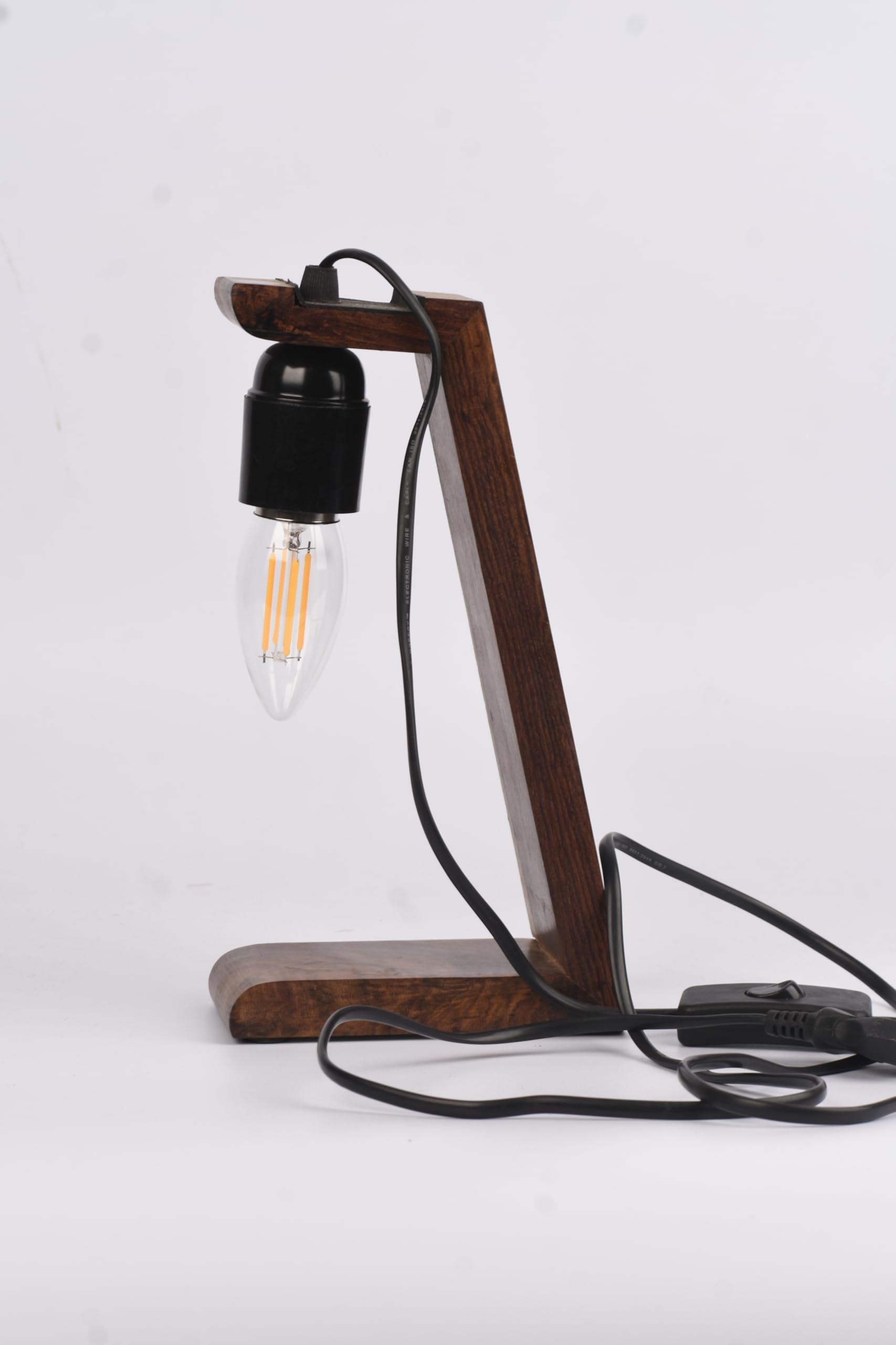 Teak Wood L-Shape Vintage Lamp-image-25