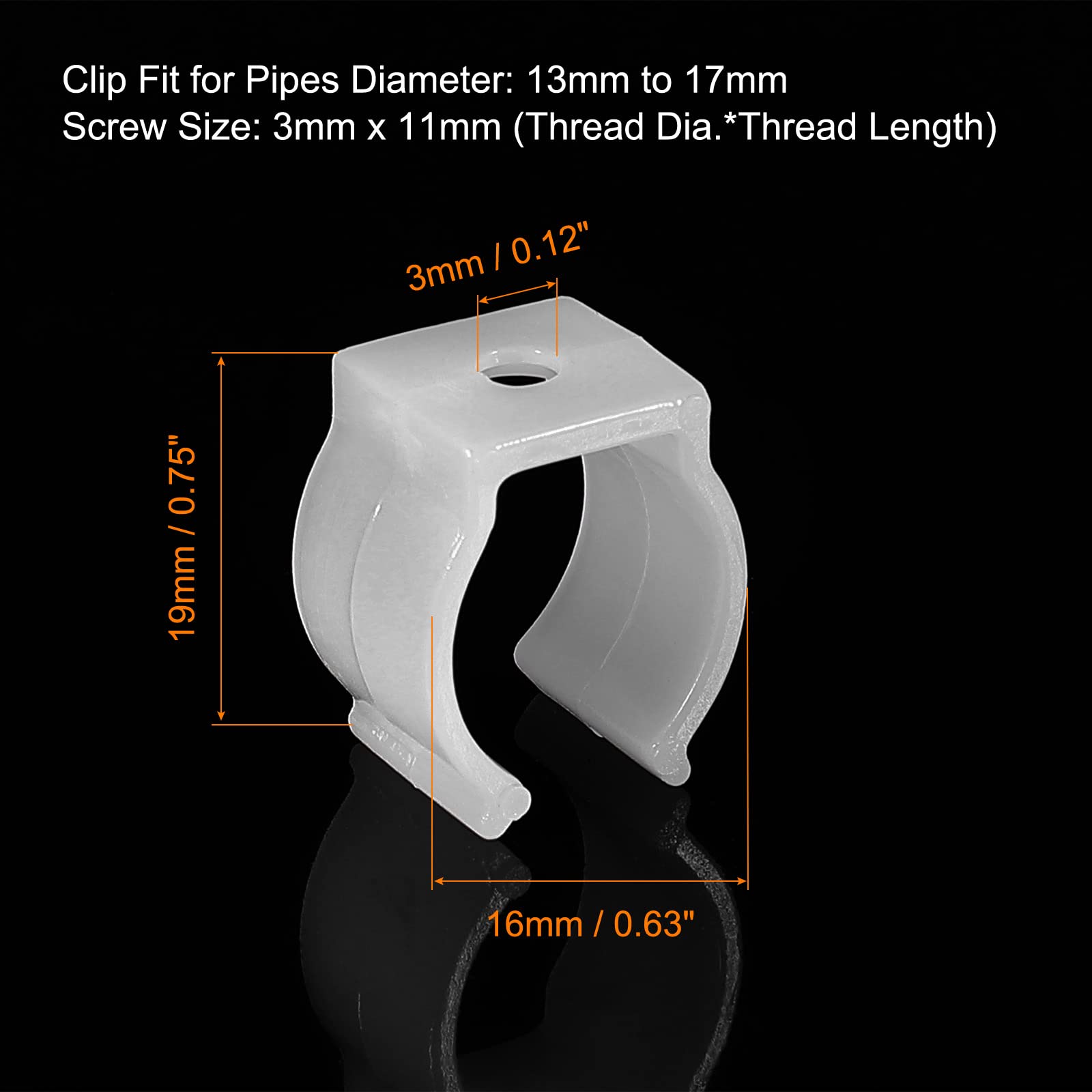 MECCANIXITY T5 U Clips - 25 Pack LED Light Mounting Brackets, Plastic Tube Holders With Screws, Clear