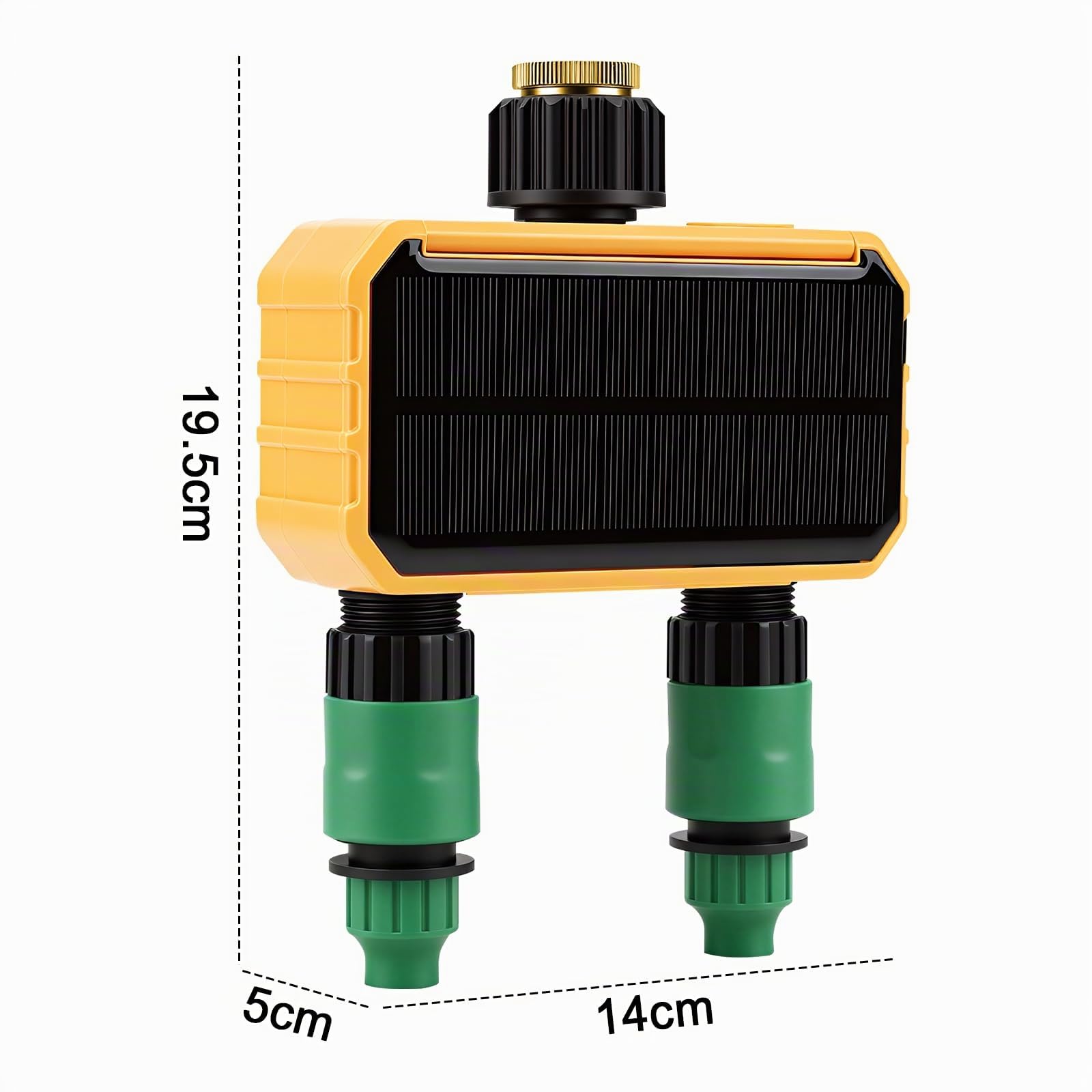 Programadores de Riego WiFi de 2 Zonas,Temporizador de Riego Automático WiFi Solar Control Remoto con Función de Retardo por Lluvia,para Jardines,Invernaderos