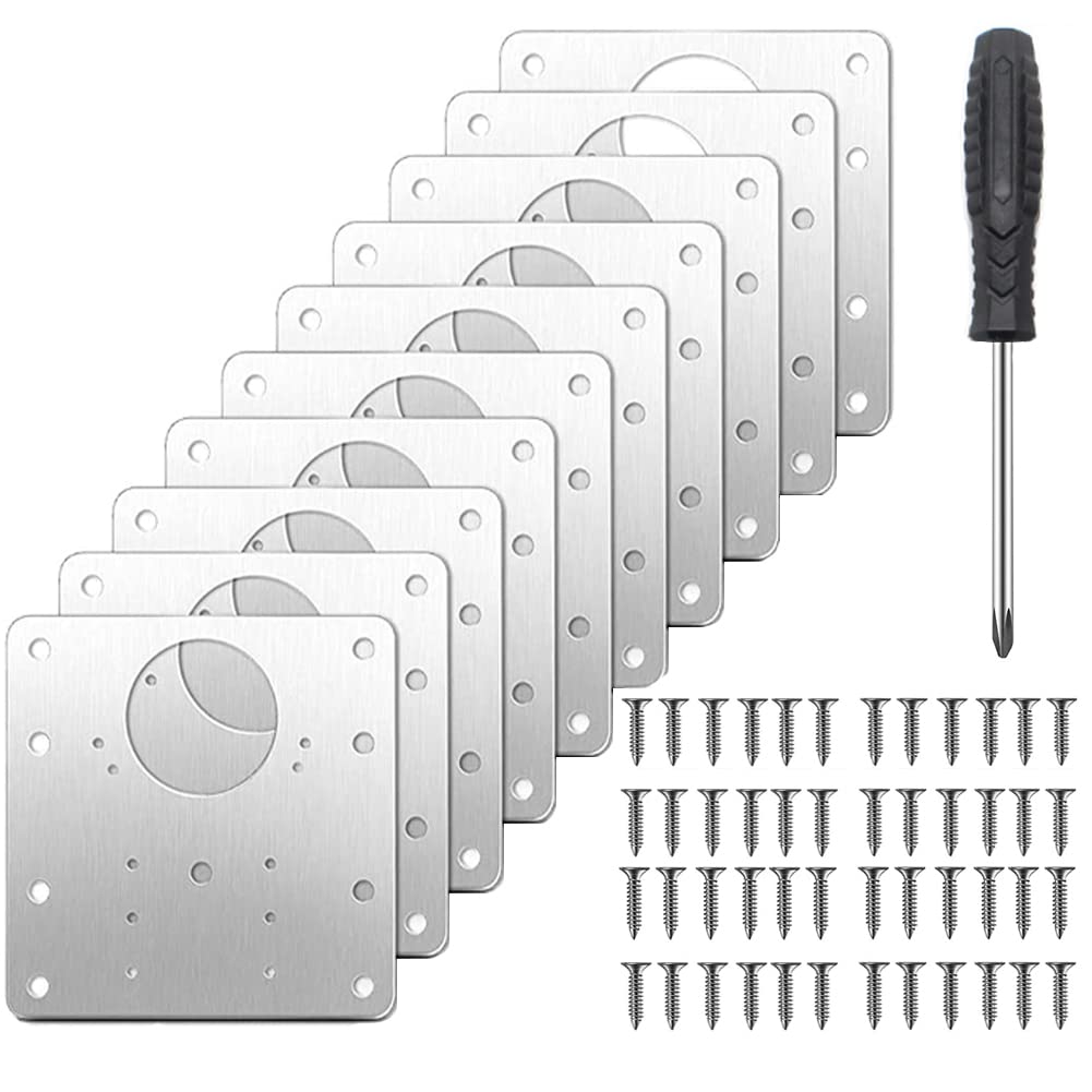 Hinge plate (10 pieces), Stainless Steel Color