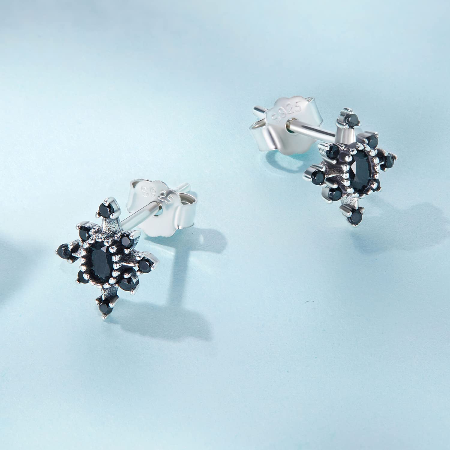 Orecchini a perno a forma di stella, in argento Sterling 925, leggeri, comodi per tutti i giorni